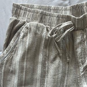 Briggs XL White/Tan Linen Pants